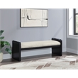 Meridian Furniture Sonia Cream Velour Fur Fabric Bench