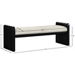 Meridian Furniture Sonia Cream Velour Fur Fabric Bench