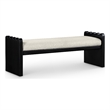 Meridian Furniture Sonia Cream Velour Fur Fabric Bench
