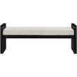 Meridian Furniture Sonia Cream Velour Fur Fabric Bench