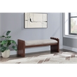 Meridian Furniture Sonia Beige Velour Fur Fabric Bench