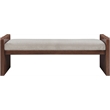Meridian Furniture Sonia Beige Velour Fur Fabric Bench