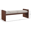 Meridian Furniture Sonia Beige Velour Fur Fabric Bench