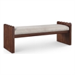 Meridian Furniture Sonia Beige Velour Fur Fabric Bench
