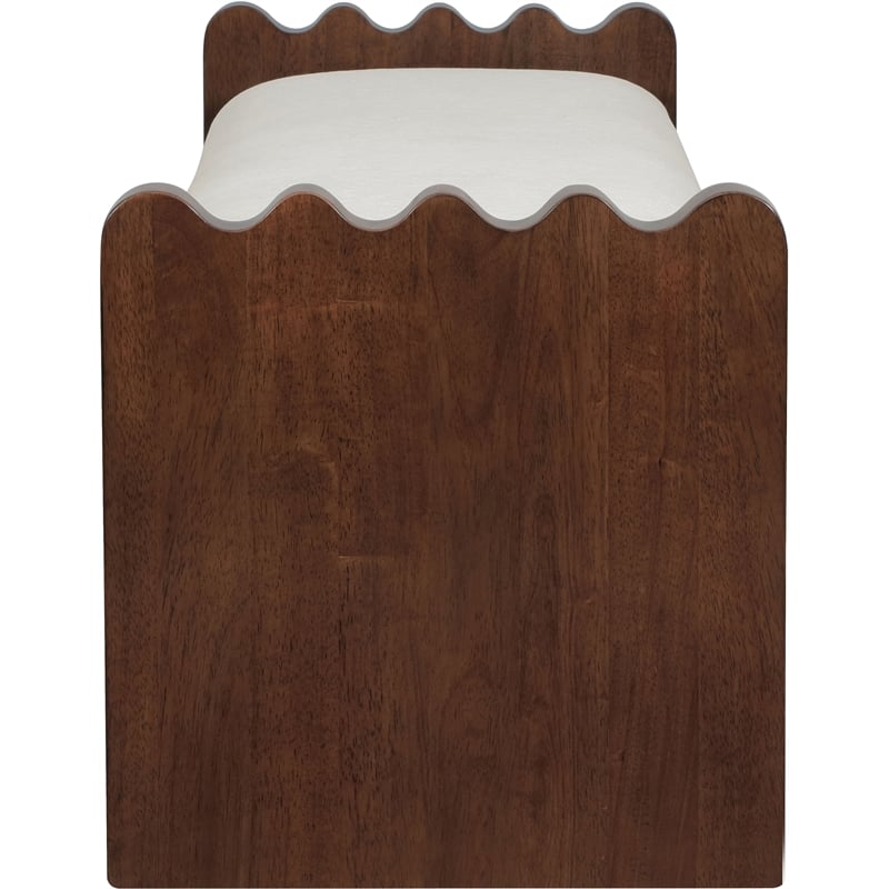 Meridian Furniture Sonia Cream Velour Fur Fabric Bench