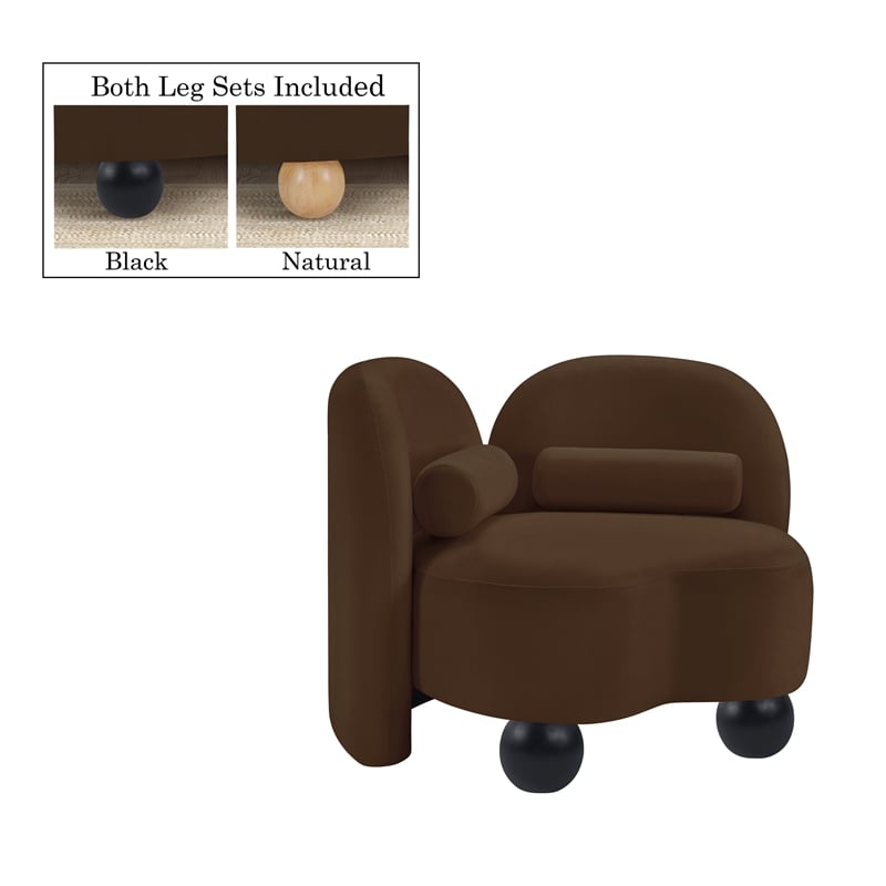 Meridian Furniture Daphne Brown Velvet Chair