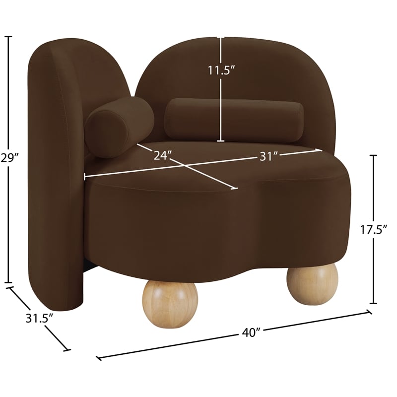 Meridian Furniture Daphne Brown Velvet Chair