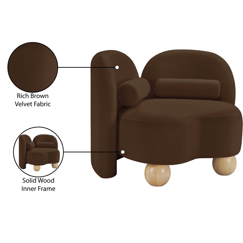 Meridian Furniture Daphne Brown Velvet Chair