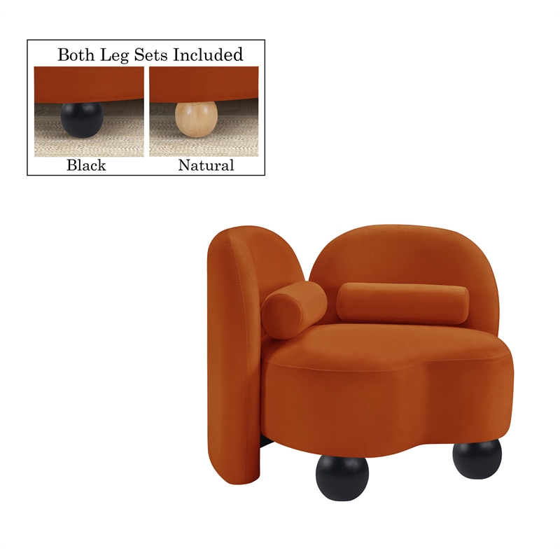 Meridian Furniture Daphne Cognac Velvet Chair