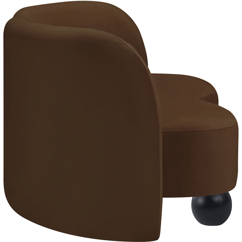 Meridian Furniture Daphne Brown Velvet Loveseat