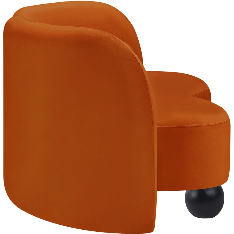 Meridian Furniture Daphne Cognac Velvet Loveseat
