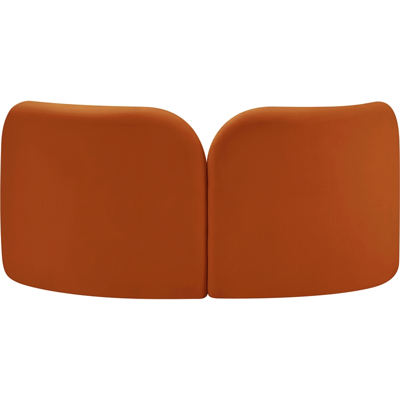 Meridian Furniture Daphne Cognac Velvet Loveseat