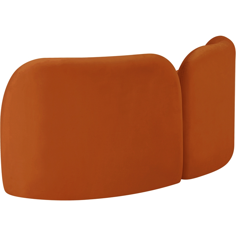 Meridian Furniture Daphne Cognac Velvet Loveseat