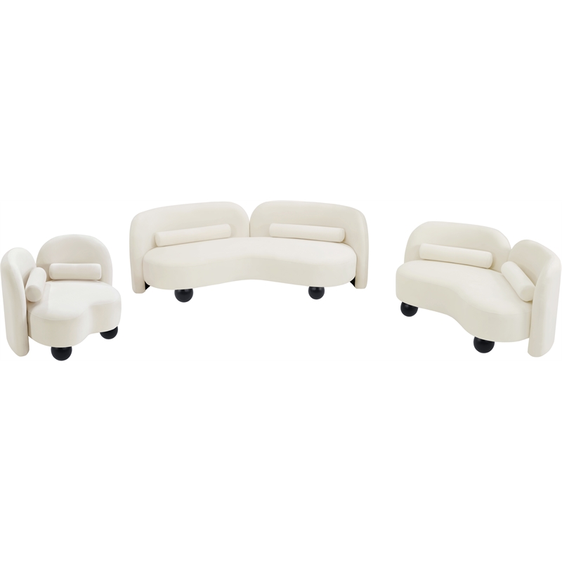 Meridian Furniture Daphne Cream Velvet Loveseat