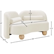 Meridian Furniture Daphne Cream Velvet Loveseat