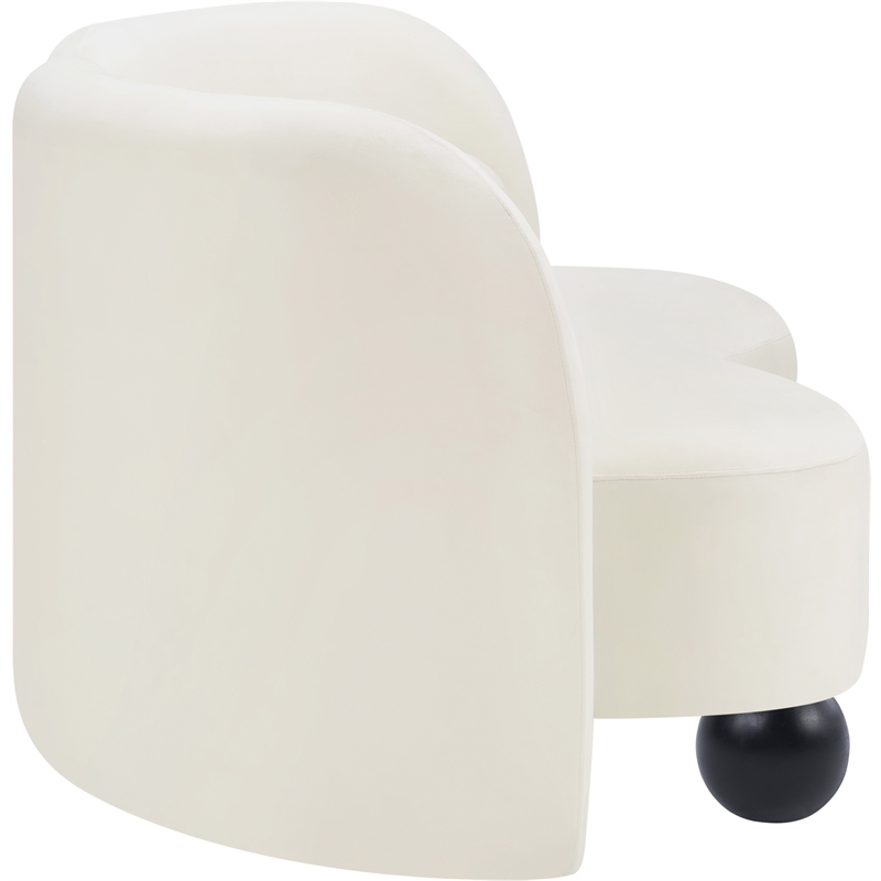 Meridian Furniture Daphne Cream Velvet Loveseat