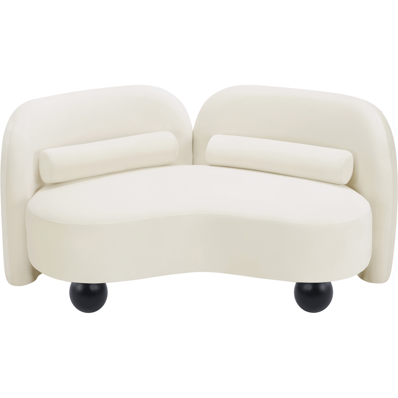 Meridian Furniture Daphne Cream Velvet Loveseat