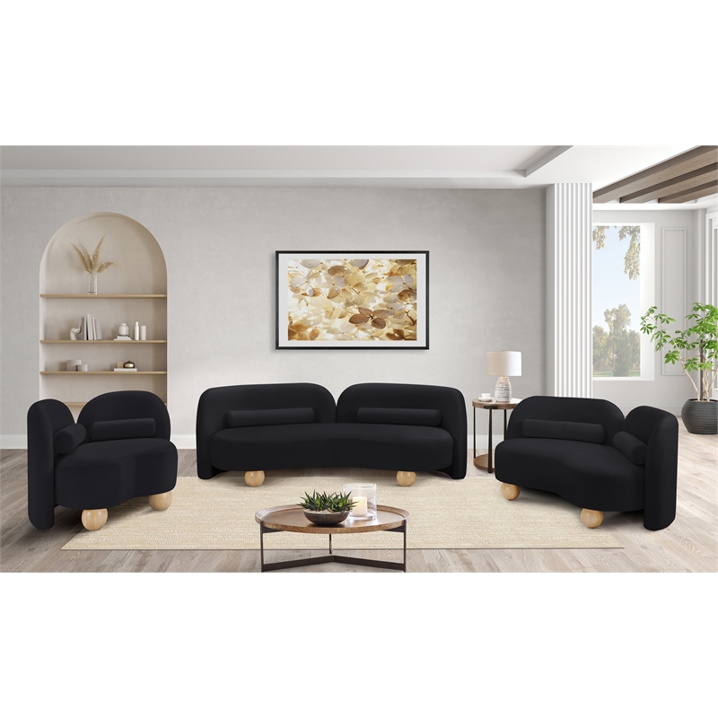 Meridian Furniture Daphne Black Velvet Sofa