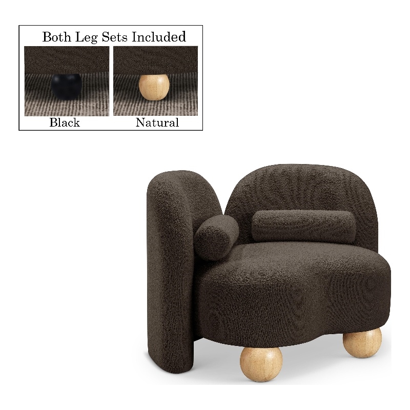 Meridian Furniture Daphne Brown Boucle Fabric Chair