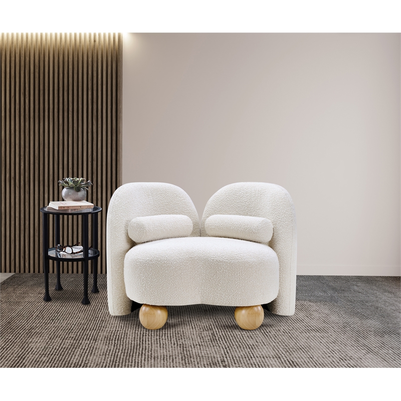 Meridian Furniture Daphne Cream Boucle Fabric Chair