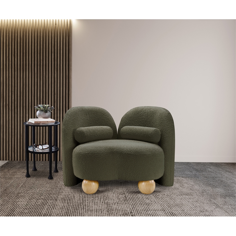 Meridian Furniture Daphne Olive Boucle Fabric Chair