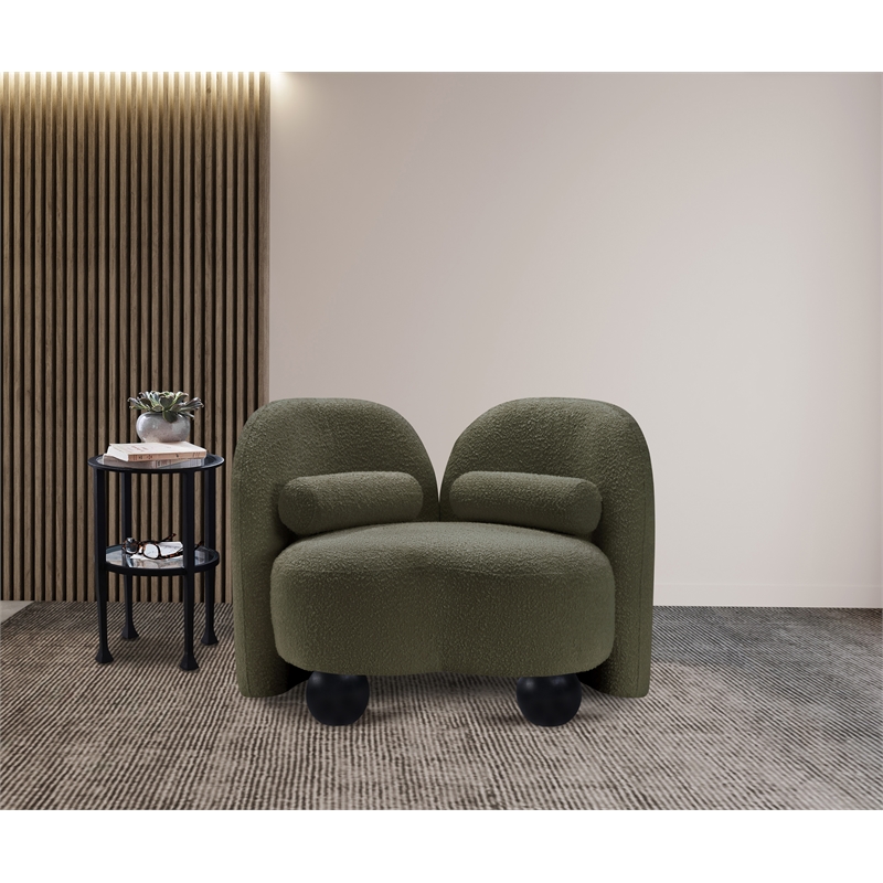 Meridian Furniture Daphne Olive Boucle Fabric Chair