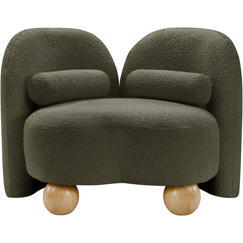 Meridian Furniture Daphne Olive Boucle Fabric Chair
