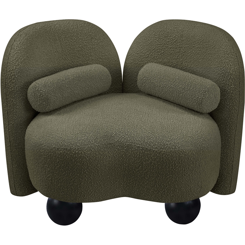 Meridian Furniture Daphne Olive Boucle Fabric Chair