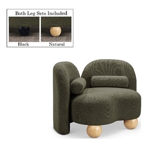 Meridian Furniture Daphne Olive Boucle Fabric Chair