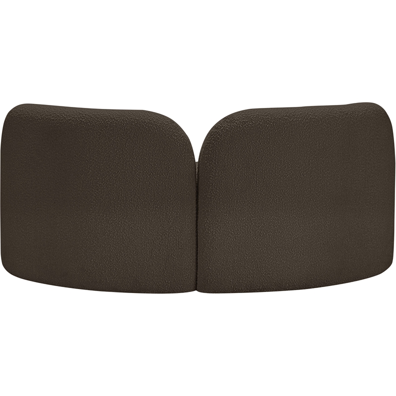 Meridian Furniture Daphne Brown Boucle Fabric Loveseat