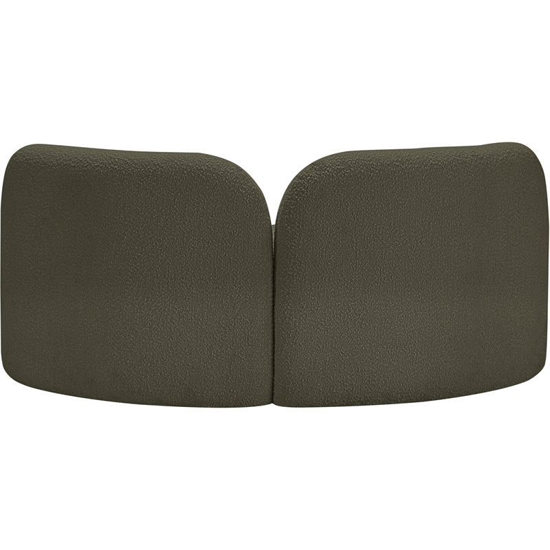 Meridian Furniture Daphne Olive Boucle Fabric Loveseat