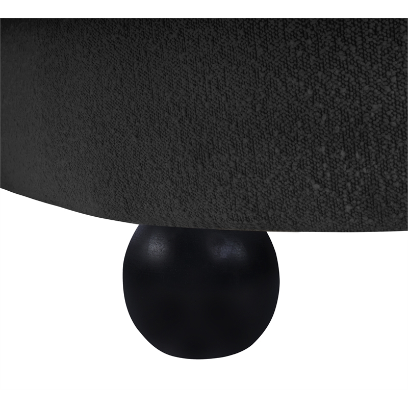 Meridian Furniture Daphne Black Boucle Fabric Sofa