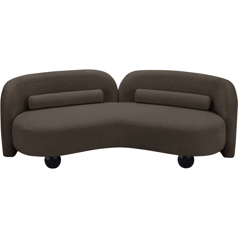 Meridian Furniture Daphne Brown Boucle Fabric Sofa