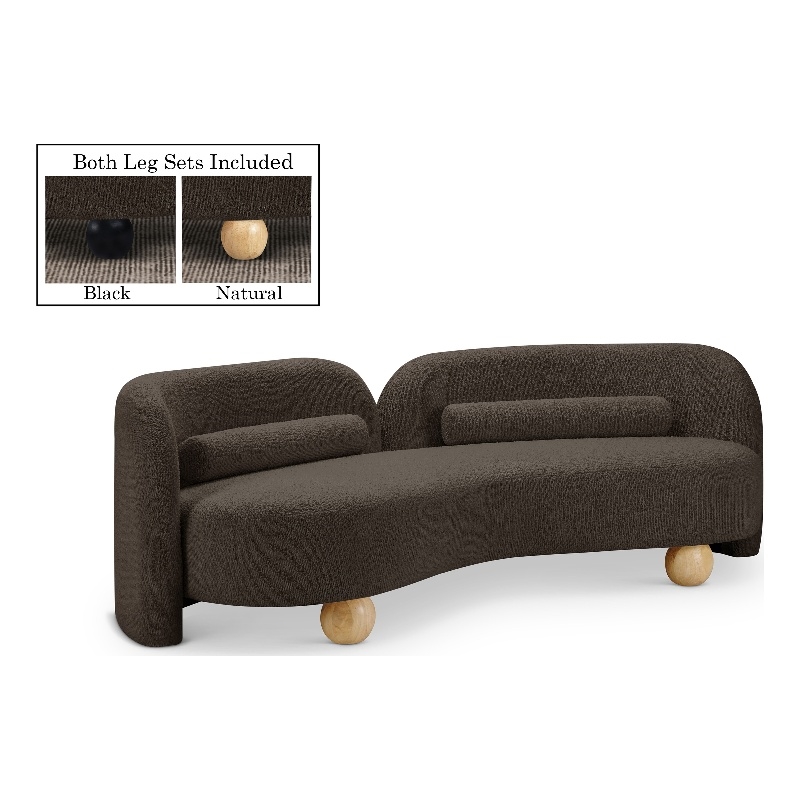 Meridian Furniture Daphne Brown Boucle Fabric Sofa