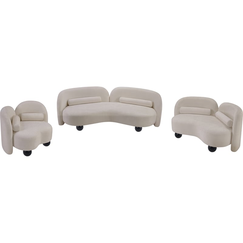 Meridian Furniture Daphne Beige Chenille Fabric Chair