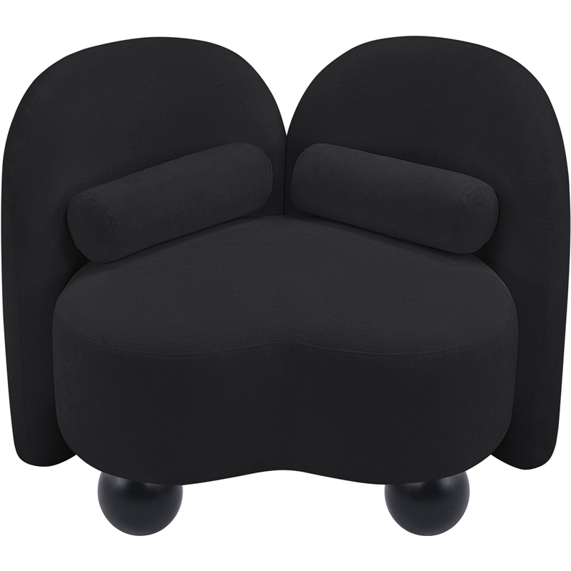 Meridian Furniture Daphne Black Chenille Fabric Chair