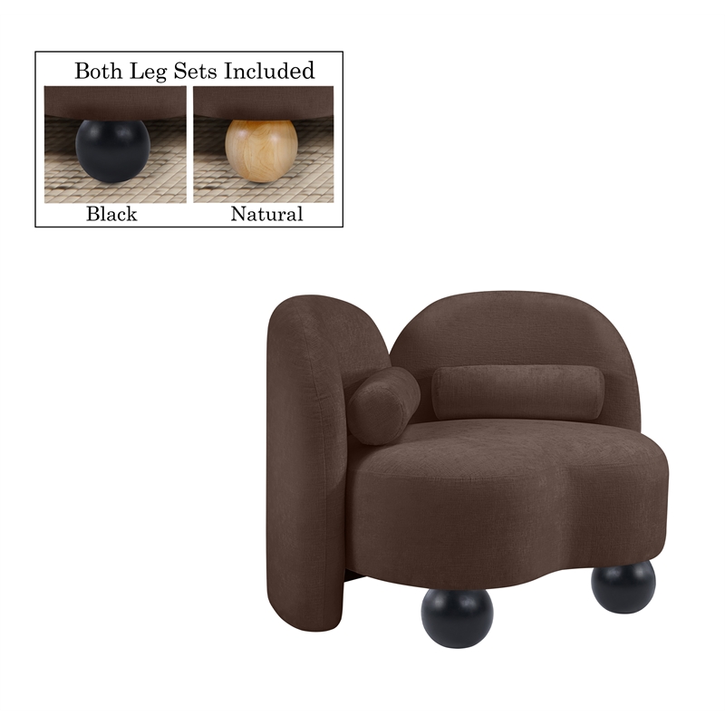 Meridian Furniture Daphne Brown Chenille Fabric Chair