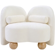 Meridian Furniture Daphne Cream Chenille Fabric Chair