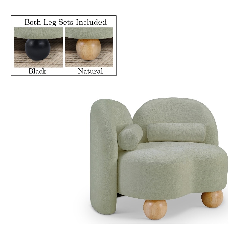 Meridian Furniture Daphne Mint Chenille Fabric Chair