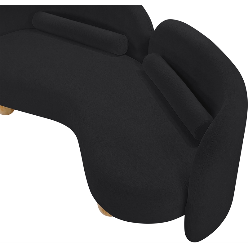 Meridian Furniture Daphne Black Chenille Fabric Loveseat