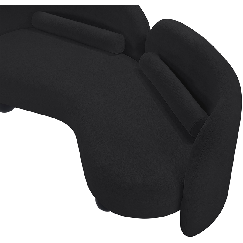 Meridian Furniture Daphne Black Chenille Fabric Loveseat