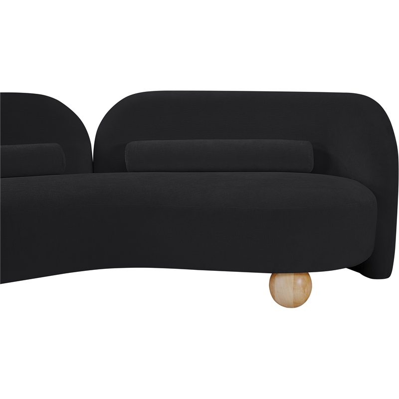 Meridian Furniture Daphne Black Chenille Fabric Loveseat