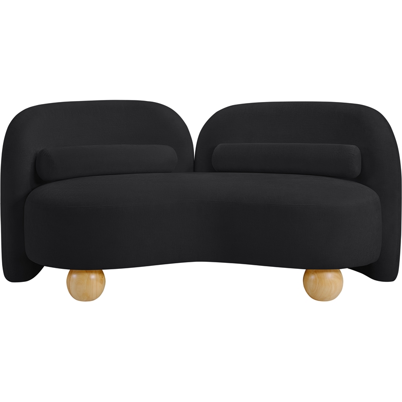 Meridian Furniture Daphne Black Chenille Fabric Loveseat