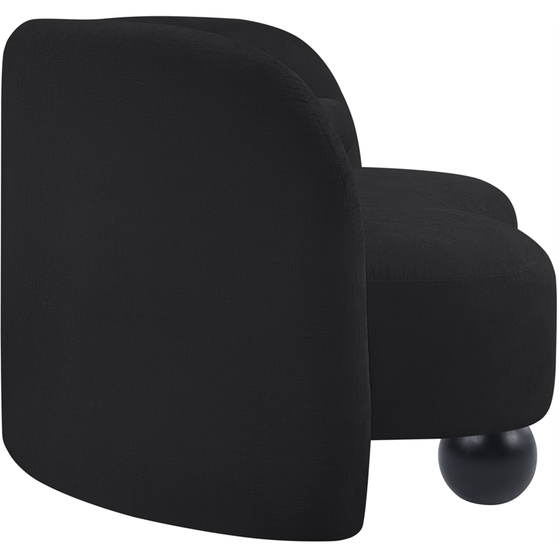 Meridian Furniture Daphne Black Chenille Fabric Loveseat