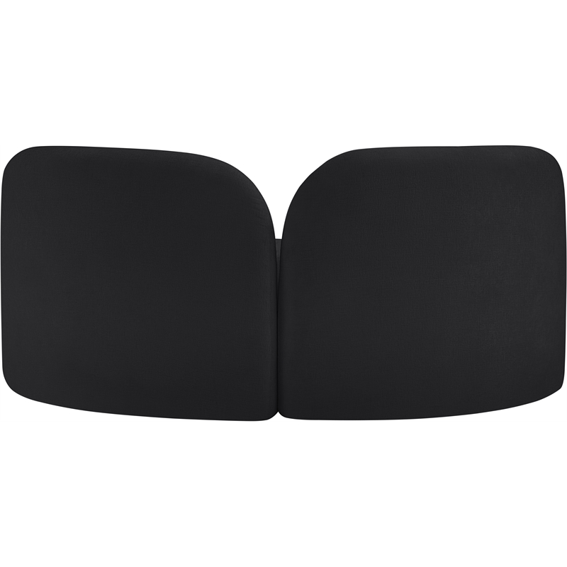 Meridian Furniture Daphne Black Chenille Fabric Loveseat