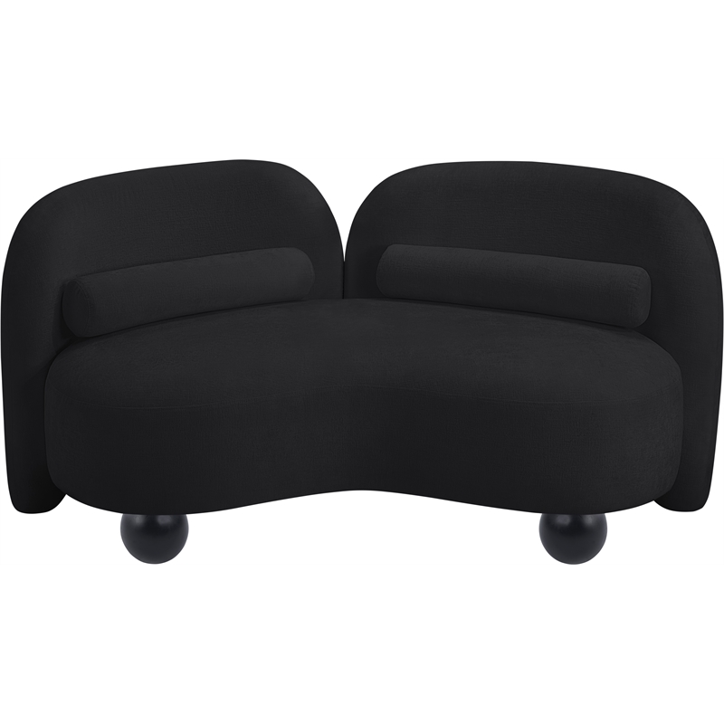 Meridian Furniture Daphne Black Chenille Fabric Loveseat