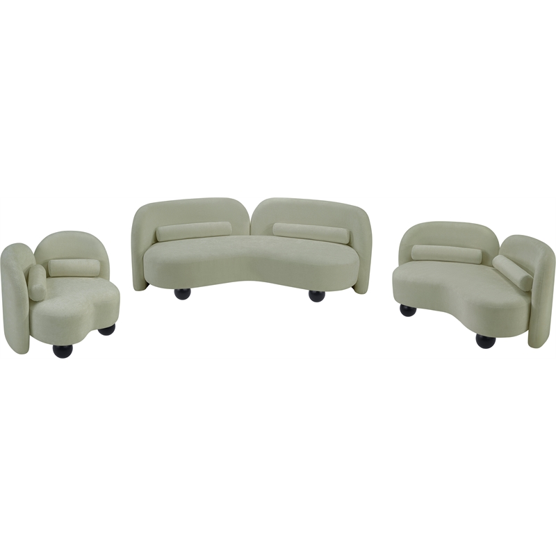 Meridian Furniture Daphne Mint Chenille Fabric Loveseat