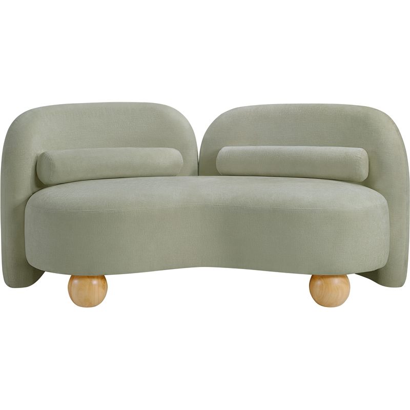 Meridian Furniture Daphne Mint Chenille Fabric Loveseat