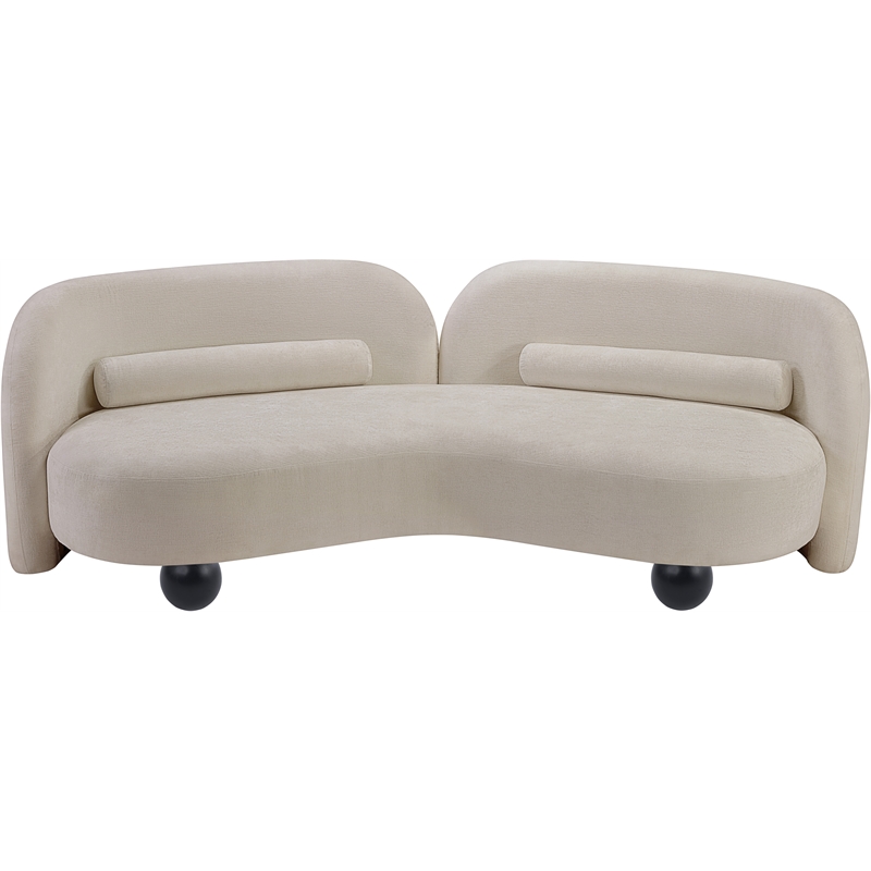 Meridian Furniture Daphne Beige Chenille Fabric Sofa