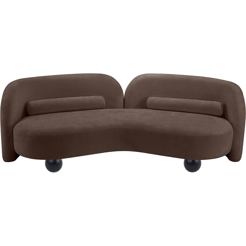 Meridian Furniture Daphne Brown Chenille Fabric Sofa